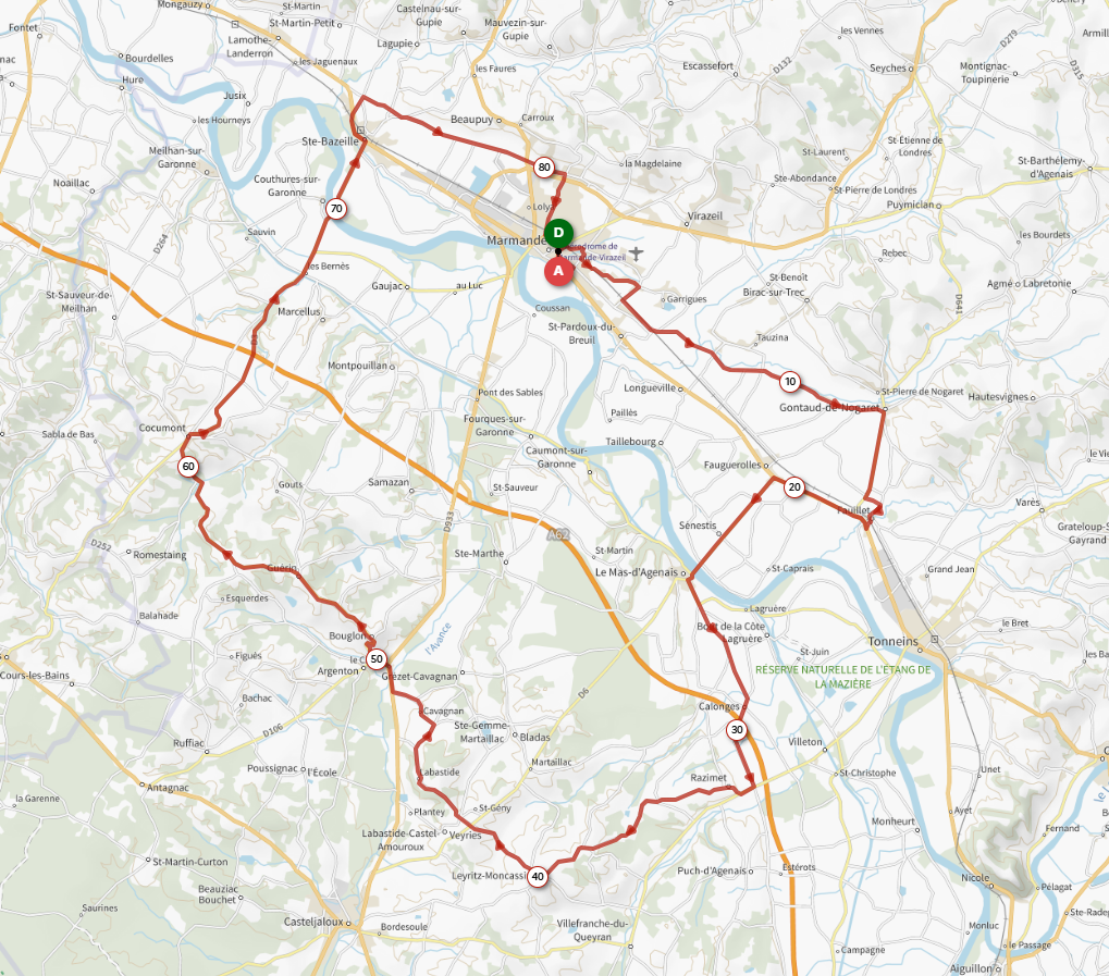 Circuit tomate cyclo 80 km